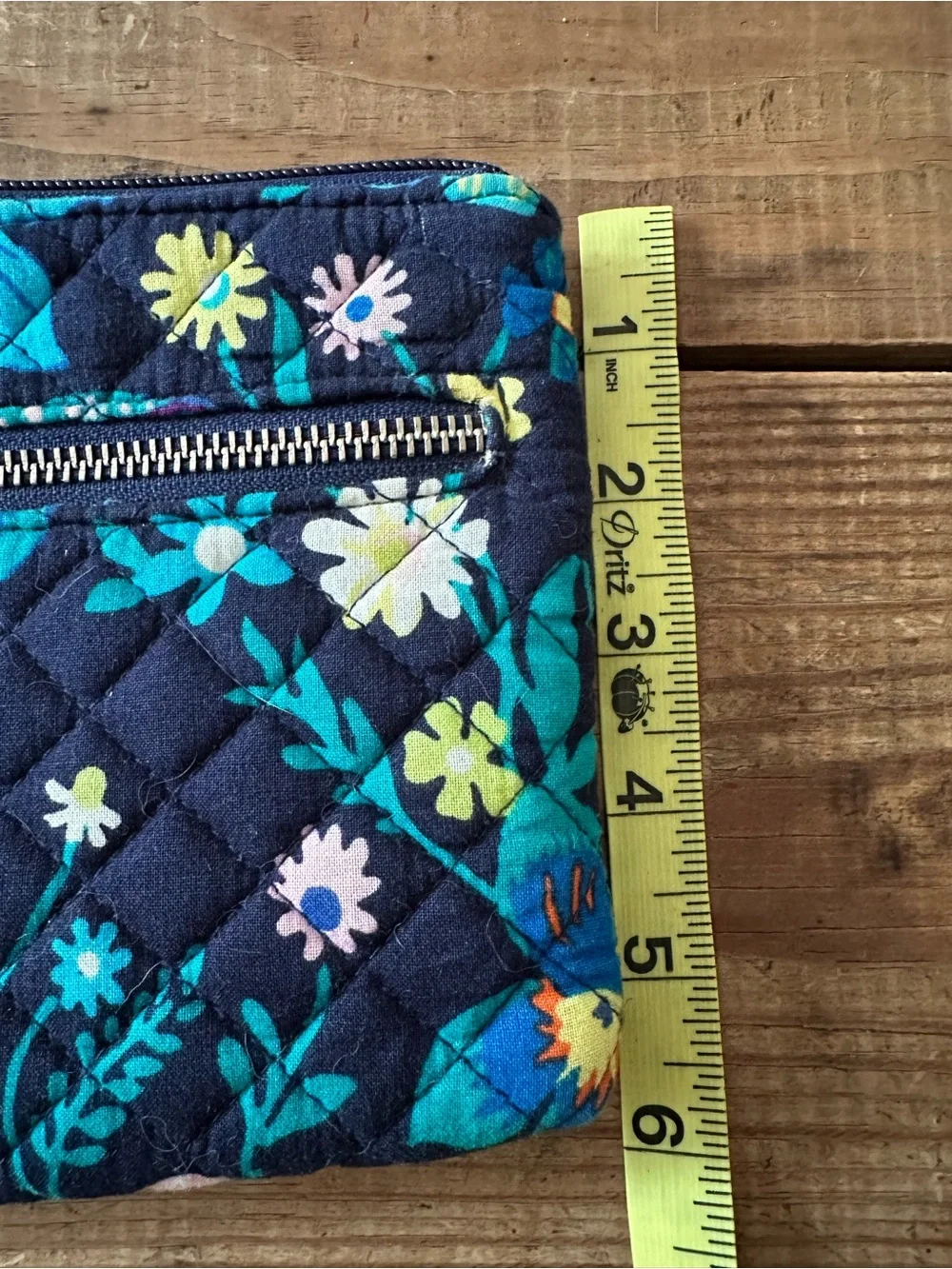 Vera Bradley purse wallet wristlet blue floral wildflowers Cottagecore clutch